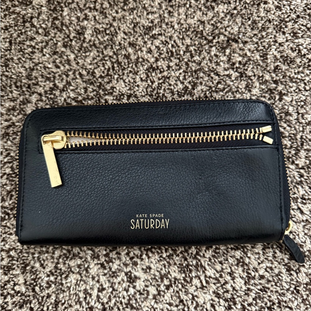 Kate Spade Black Wallet with Gold Accents